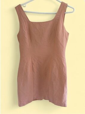 The Limited Dusty Pink Linen Blend Sleeveless Shift Dress